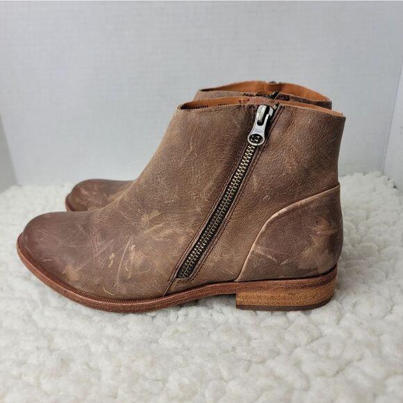 Kork-Ease Riley Womens Ankle Bootie Size 7.5 Brown Leather Zip Side Shoes - Picture 3 of 10